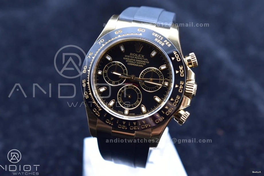 on Daytona Black Oysterflex 1:1 Dial Clean Strap SA4130 Rubber Best Edition 116518 0401